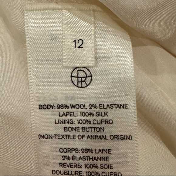 The Row Jerry Jacket in Wool Cream Blazer Size 12 NWT - Picture 12 of 16